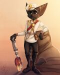  4:5 aiguillette anthro clothing fan_character farorest hi_res lombax male mammal military_uniform omniwrench ratchet_and_clank signature sony_corporation sony_interactive_entertainment uniform video_games 