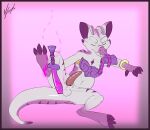  anal anal_masturbation anal_penetration anthro anus armor bodily_fluids border chubby_male clothing costume genital_fluids genitals hi_res improvised_sex_toy kobold male masturbation melee_weapon penetration penis pose precum purple_border solo spread_legs spreading sword tao_(gunfire_reborn) uriel2sb weapon 