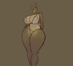  absurd_res anthro big_breasts breasts female female_focus hi_res keytran lagomorph leporid looking_at_viewer mammal mostly_nude multicolored_body rabbit slightly_chubby solo solo_focus thick_thighs 