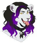  anthro bdsm beard collar dandi facial_hair felid hybrid krugell lion male male/male mammal mouth_shot open_mouth pantherine pet petplay roleplay solo tongue 