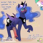  1:1 2022 animal_genitalia animal_penis balls blush cold-blooded-twilight crossgender cutie_mark dialogue digital_media_(artwork) english_text equid equine equine_penis female friendship_is_magic genitals hi_res horn mammal my_little_pony open_mouth penis princess_luna_(mlp) simple_background solo_focus text winged_unicorn wings 