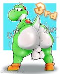  absurd_res anthro balls big_balls big_butt blue_eyes boots boots_only butt butt_focus clapping clothing curvy_figure digital_media_(artwork) dinosaur footwear footwear_only frown genitals girly green_body green_skin green_yoshi hi_res huge_butt looking_at_butt looking_at_self looking_back looking_down male mario_bros mario_party mario_party_10 mostly_nude nintendo nude presenting presenting_hindquarters reptile scalie shaking_butt shell shoes shoes_only simple_background sleepyinu slightly_chubby solo solo_focus spikes spikes_(anatomy) teapot_(body_type) text thick_thighs twerking video_games voluptuous white_body white_skin wide_hips yoshi yoshi_(character) 