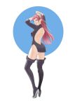  1girl absurdres ass back backless_outfit boots breasts cherche_(fire_emblem) fire_emblem fire_emblem_awakening hair_ornament high_heels highres long_hair looking_back pink_eyes pink_hair pomelomelon small_breasts smile solo thigh_boots thighhighs thighs white_background 