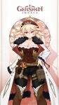  1girl :o alchemy artist_name bangs black_legwear blonde_hair blurry blush boots breasts coat corset eyebrows_visible_through_hair fur_trim genshin_impact gloves hair_between_eyes hat high_heels highres klee_(genshin_impact) leather lolitaguibert long_hair mature_female open_mouth original pointy_ears red_eyes seductive_smile self_upload short_hair smile solo strapless witch 