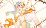  2022 absurd_res anthro areola bdsm bondage bound breasts cutie_mark daybreaker_(mlp) digital_media_(artwork) equid equine eyebrows female fingers friendship_is_magic front_view genitals hair hasbro hi_res horn mammal mashiro_sssinohu my_little_pony navel nipples pussy solo winged_unicorn wings 
