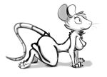  2021 4_fingers all_fours anthro breasts butt erect_nipples feet female fingers hi_res mammal monochrome murid murine nipples nude rat rodent schmutzo shadow side_view simple_background solo toes whiskers white_background 