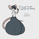  anthro big_penis black_hair bulge chara_(undertale) clothing genitals hair huge_penis hyper hyper_genitalia hyper_penis male male/male mammal mouse murid murine penis rodent shuffy shuffy_(character) solo speech_bubble spots spotted_body undertale undertale_(series) underwear video_games 