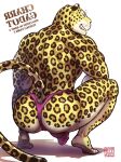  anthro bulge butt charr_(maririn) clothing crouching felid hi_res leopard looking_back male mammal maririn pantherine simple_background solo underwear white_background 