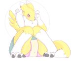  ambiguous_gender anthro bandai_namco blush diaper digimon digimon_(species) hardscales looking_at_viewer pull-up pull-ups pull-ups_(diaper) pull_up pull_ups renamon solo 