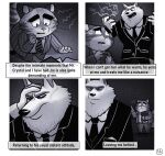  2022 absurd_res angry bottomwear canid canine canis clothing comic domestic_cat duo english_text felid feline felis hi_res humanoid_hands illumination_entertainment jerry_(sing) jimmy_crystal male mammal necktie panquequecin pants shirt sing_(movie) size_difference text topwear wolf 