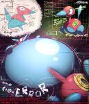  2021 afurreak ambiguous_gender belly big_belly bloated bodily_fluids feral hacking hand_on_stomach hi_res hyper hyper_belly inflation nintendo number patreon pok&eacute;mon pok&eacute;mon_(species) porygon porygon-z porygon2 programming reference_image solo tears text video_games 