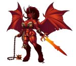 abs anthro armor biceps big_breasts bikini bikini_armor blazbaros bloodthirster bottomwear bra bracers breasts chain chaos_daemon cleavage clothed clothing daemon_of_khorne demon demon_humanoid digital_media_(artwork) female fur hair hi_res hooves horn humanoid looking_at_viewer melee_weapon membrane_(anatomy) membranous_wings muscular muscular_thighs red_body red_hair serratus signature simple_background smile solo spread_wings swimwear teeth thick_thighs triceps tusks unconvincing_armor underwear warhammer_(franchise) warhammer_40000 warhammer_age_of_sigmar warhammer_fantasy weapon wide_hips wings 
