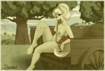  2022 aged_down anthro apple apple_in_mouth areola artist_name basket blonde_hair breasts cart cloud container detailed_background doggomeatball earth_pony equid equine female friendship_is_magic granny_smith_(mlp) grass hair half-closed_eyes hi_res horse looking_at_viewer mammal my_little_pony narrowed_eyes nipples nude open_mouth open_smile outside photo pinup plant pony pose short_hair signature sitting sky smile solo tree 