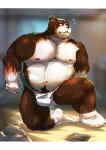  2022 anthro asian_clothing belly bernese_mountain_dog brown_body bulge canid canine canis cellphone clothing domestic_dog east_asian_clothing fundoshi hi_res humanoid_hands inside japanese_clothing kemono male mammal molosser moobs mountain_dog nipples overweight overweight_male phone smartphone solo starston swiss_mountain_dog underwear white_body white_clothing white_fundoshi white_underwear 