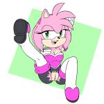  1:1 amy_rose anthro bodysuit boots breasts cleavage clothed clothing cosplay eulipotyphlan female footwear fours_(artist) genitals hand_on_breast hedgehog hi_res looking_at_viewer mammal nipple_outline open_mouth open_smile pussy rouge_the_bat sega simple_background sitting skinsuit smile solo sonic_the_hedgehog_(series) spread_legs spreading tight_clothing torn_clothing wardrobe_malfunction 