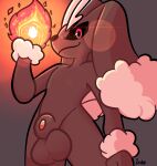  absurd_res animal_genitalia anthro balls brown_body brown_fur fire flaming_fist fur genitals girly gradient_background grey_background half-closed_eyes hi_res lens_flare looking_at_viewer lopunny male narrowed_eyes nintendo nude penis pink_body pink_fur pok&eacute;mon pok&eacute;mon_(species) sheath shiny_pok&eacute;mon simple_background smile smirk smug smug_face smug_grin solo the_xing1 video_games 