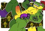  2022 abs abstract_background absurd_res alligator alligatorid animatronic anthro balls biceps big_balls big_penis black_sclera bodily_fluids bracelet clothing crocodilian digital_media_(artwork) erection eyewear five_nights_at_freddy&#039;s five_nights_at_freddy&#039;s:_security_breach flexing flexing_bicep footwear foreskin genital_fluids genitals glistening glistening_body green_body hair hi_res humanoid_genitalia humanoid_penis jewelry machine male mohawk montgomery_gator_(fnaf) mostly_nude muscular muscular_anthro muscular_male nipple_piercing nipples partially_retracted_foreskin pecs penis penis_tip piercing pinup pose precum red_eyes red_hair reptile robot scalie scottgames smile socks solo spiked_bracelet spiked_clothing spikes sunglasses teeth vein veiny_penis video_games yellow_body zero_wolfrraider 