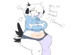  2022 :t anthro belly big_breasts biped black_ears blue_clothing blue_hoodie blue_topwear bone breasts breath canid canine canis chubby_anthro chubby_female clothed clothing dialogue digital_media_(artwork) domestic_dog english_text female floppy_ears fluffqween fur grey_clothing grey_underwear hair half-closed_eyes hands_behind_back hi_res hoodie mammal narrowed_eyes navel nervous pink_belly pink_cheeks portrait puppychan shaded simple_background simple_shading slightly_chubby solo standing tail_motion tail_tuft tailwag text three-quarter_portrait three-quarter_view topwear tuft underwear white_background white_body white_fur white_hair 