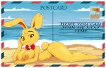  anthro beach big_breasts bigdon1992 breasts female fur genitals lagomorph leporid mammal nipples pussy rabbit seaside solo yellow_body yellow_fur 