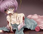  amputee breasts guro komeiji_satori nipples shimo_(depthbomb) small_breasts solo tongue touhou vomit 