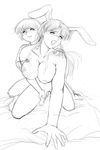  animal_ears blush breasts bunny_ears censored futa_with_male futanari long_hair male male_on_futa masturbation newhalf open_mouth penis sex solail_(faya) testicles 