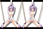  alternate_costume blush chain closed_eyes feathers headdress kuzuryuu_amane megami_ibunroku_devil_survivor purple_eyes purple_hair segami_daisuke solo 