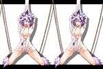  alternate_costume blush chain empty_eyes feathers headdress kuzuryuu_amane megami_ibunroku_devil_survivor purple_eyes purple_hair segami_daisuke solo tears 