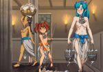  absurd_res avatar:_the_last_airbender barefoot black_hair breasts brown_eyes brown_hair bucket chain clothed clothing collar container feet female female/female group hair hi_res human human_only inside katara laundry mammal nickelodeon nipples not_furry slave slave_collar slave_outfit the_dark_mangaka topless torch turquoise_hair working young 