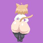  animal_humanoid big_butt blonde_hair bottomless butt cat_humanoid clothed clothing felid felid_humanoid feline feline_humanoid female footwear hair huge_butt humanoid knee_highs knee_socks legwear mammal mammal_humanoid neco-arc shirt socks solo spinneborg thick_thighs topwear white_body white_skin wide_hips 