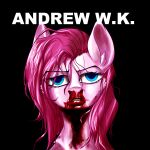  album_cover andrew_w.k. blood bodily_fluids cover equid equine female friendship_is_magic hair hasbro hi_res horse i_get_wet ktk&#039;s_sky mammal my_little_pony nosebleed parody pinkamena_(mlp) pinkie_pie_(mlp) pony solo 