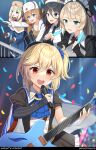  5girls absurdres concert english_text female_commander_(girls&#039;_frontline) fur_hat g36_(girls&#039;_frontline) gaijin_4koma_(meme) girls&#039;_frontline gloves glowstick guitar hat highres holding idol instrument maid meme mini_hat mod3_(girls&#039;_frontline) mosin-nagant_(girls&#039;_frontline) multiple_girls nagant_revolver_(astral_bond)_(girls&#039;_frontline) nagant_revolver_(girls&#039;_frontline) new_year official_alternate_costume ppsh-41_(girls&#039;_frontline) rynzfrancis textless ushanka 