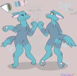  blue_body brown_eyes canid canine canis cute_expression digit_wuffs duo fluffy front_and_back grey_body looking_at_viewer male mammal model_sheet owo patchy solace&lt;3 wolf 