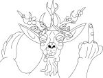  2020 absurd_res alpha_channel anthro antlers avian_caruncle baphomet_(deity) beard berry big_nose blush bovid candle caprine caprine_demon crown deity demon dewlap_(anatomy) digital_drawing_(artwork) digital_media_(artwork) facial_hair flared_nostrils flower fluffy fluffy_tail food fruit fur gesture glistening glistening_body glistening_nose goat goat_demon half-closed_eyes hand_in_air hi_res horn humanoid_hands leaf long_ears male mammal markhor_(artist) middle_finger monochrome narrowed_eyes philtrum plant short_tail simple_background solo tongue tongue_out transparent_background wattle whisker_spots white_body white_fur 