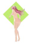  1girl ass back cherche_(fire_emblem) commission commissioner_upload fire_emblem fire_emblem_awakening highres long_hair looking_at_viewer looking_back nude pink_eyes pink_hair pomelomelon solo white_background 