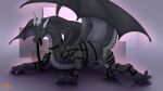  absurd_res adrim black_body dragon feral hi_res horn male scalie slit slit_play solo toy western_dragon wings 