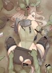  1girl 6+boys absurdres ah-lyong_lee armor ass belt blonde_hair blood boots breasts broken broken_weapon earrings elf gangbang gauntlets goblin group_sex highres jewelry long_hair long_nose multiple_boys original penis pointy_ears rape red_eyes shorts thigh_boots thighhighs torn_clothes very_long_hair weapon 
