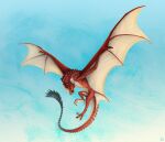  ambiguous_gender claws day detailed_background deyvarah digital_media_(artwork) dragon feral outside red_body red_scales scales sky solo wyvern 