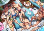  6+boys abs banana bangs bara bare_pectorals black_choker black_hair black_male_swimwear blonde_hair blue_male_swimwear bracelet brown_hair choker closed_mouth cup dark-skinned_male dark_skin day food fruit full_service_(mazjojo) green_hair green_male_swimwear hawaiian_shirt holding holding_cup holding_food holding_fruit jewelry kovit_chaiyarit large_pectorals lenga_valentine looking_at_viewer lying male_focus male_swimwear multiple_boys multiple_rings muscular muscular_male navel necklace nipples okan_ardana oki_ardana on_back on_side open_clothes open_hand open_mouth open_shirt orange_male_swimwear outdoors pectorals ponytail purple_hair rald_schwarz red_male_swimwear remi_svensson ring shirt short_hair sideburns sitting smile sota_kobayashi swim_briefs teeth thick_thighs thighs thumbs_up tomoki_nakamoto watch wet wet_hair wristband wristwatch zawar379 