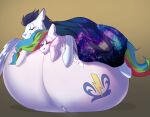  belly belly_bed big_belly duo equid equine feral friendship_is_magic hi_res hyper hyper_belly hyper_pregnancy lainystar male male/male mammal my_little_pony paternity_mark pegasus pregnant pregnant_male sleeping soarin_(mlp) unya wings wonderbolts_(mlp) 