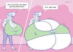  2017 anthro big_breasts blush bottomwear breast_expansion breasts cervid clothing debbie_(satsumalord) digital_media_(artwork) english_text expansion eyewear female footwear glasses hair hi_res huge_breasts hyper hyper_breasts mammal nipple_outline pants satsumalord shirt shoes sketch solo speech_bubble text topwear 