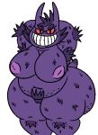  anthro armpit_hair armpit_tuft belly big_belly big_butt big_nipples body_hair breasts butt cellulite eyebrows female fur gengar genitals ghost hair looking_at_viewer low_res nintendo nipples nude overweight overweight_anthro overweight_female plamzdoom pok&eacute;mon pok&eacute;mon_(species) pubes purple_body purple_fur pussy smile smiling_at_viewer solo spirit standing teeth teeth_showing thick_thighs tuft video_games wide_hips 