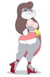  anthro big_butt bugs_bunny butt clothing dress hi_res lagomorph leporid looney_tunes makeup male mammal rabbit solo usnarbit warner_brothers wide_hips 