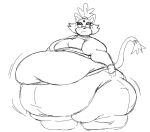  2021 anthro belly big_belly black_and_white blaze_the_cat breasts clothed clothing domestic_cat felid feline felis female half-closed_eyes kaboodles mammal monochrome morbidly_obese morbidly_obese_anthro morbidly_obese_female narrowed_eyes obese obese_anthro obese_female overweight overweight_anthro overweight_female sega simple_background solo sonic_the_hedgehog_(series) white_background 