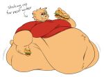  2021 anthro belly big_belly big_breasts bottomless bread breasts bri_(kaboodles) clothed clothing curvy_figure eating female food holding_food holding_object kaboodles mammal morbidly_obese morbidly_obese_anthro morbidly_obese_female obese obese_anthro obese_female overweight overweight_anthro overweight_female sandwich_(food) simple_background solo thick_thighs ursid voluptuous white_background wide_hips 