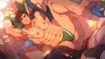  5boys abs absurdres alex_(stardew_valley) bara bare_pectorals black_male_underwear black_pants blue_male_underwear briefs brown_hair bulge closed_mouth erection erection_under_clothes feet green_eyes green_jacket green_male_underwear grey_male_underwear highres holding_legs imminent_anal imminent_penetration jacket jockstrap large_pectorals looking_at_viewer male_focus male_underwear mazjojo multiple_boys muscular muscular_male navel nipples pants pants_around_one_leg pectorals red_male_underwear reward_available short_hair solo_focus spread_legs stardew_valley thick_thighs thighs underwear undressing yaoi 