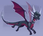  2022 activision anthro bracelet collar cynder dragon female happy jewelry laser-fire markings membrane_(anatomy) membranous_wings open_mouth signature simple_background smile solo spiked_bracelet spiked_collar spikes spikes_(anatomy) spyro_the_dragon video_games wings 