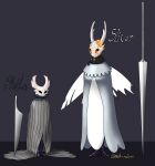  absurd_res anthro clothing duo female glowing hi_res horn humanoid mask medicinal_succ phila_(medicinalsucc) size_difference sliver_(medicinalsucc) vessel_(species) weapon 