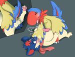  16:9 anal anal_penetration archen avian bird blush cowgirl_position digital_drawing_(artwork) digital_media_(artwork) duo erection feral fossil_pok&eacute;mon from_front_position genitals hi_res jake_the_traveler knot male male/male male_penetrated male_penetrating male_penetrating_male nintendo on_bottom on_top pawpads penetration penis pok&eacute;mon pok&eacute;mon_(species) quilava scarf sex signature slit video_games widescreen 