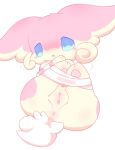  anthro anus audino blue_eyes bound breasts digital_media_(artwork) embarrassed female fluffy fluffy_tail fur genitals hi_res nakimayo nintendo nipples pink_body pink_fur pok&eacute;mon pok&eacute;mon_(species) pussy simple_background slightly_chubby solo solo_focus tan_body tan_fur video_games white_background 