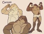  anthro_capybara barazoku capybara caviid clothing flexing_muscles gizkgkr hi_res humanoid_capybara mammal muscle_anthro muscular rodent underwear 